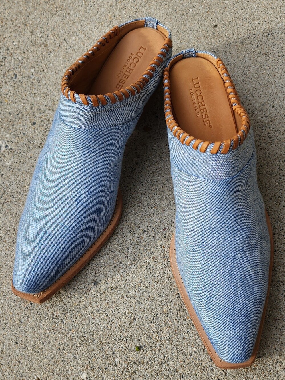Lucchese Denim Mules - NEW - Picture 3 of 11